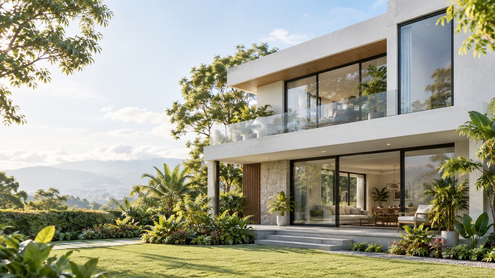 Vivienda contemporánea rodeada de árboles